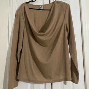 Worthington Gold Drape Neck Blouse